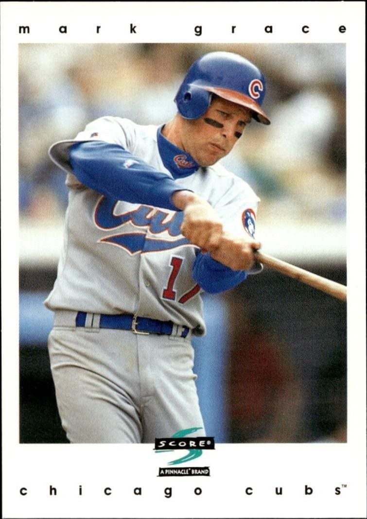 Mark Grace 1997 Pinnacle Score #179 Baseball Trading Card - Front 1997 Pinnacle Score Mark Grace #179 baseball trading card front