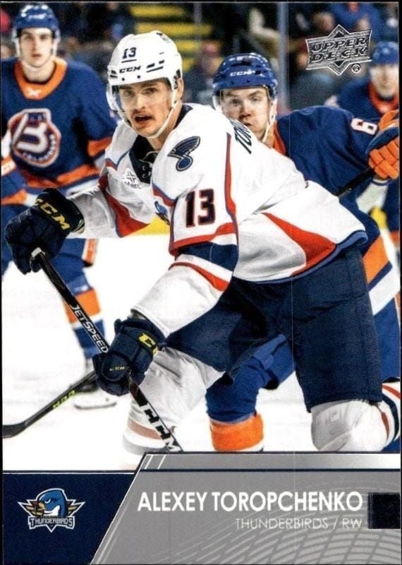 Alexey Toropchenko 2021-22 Upper Deck Ahl #31 Hockey Trading Card - Front 2021-22 Upper Deck Ahl Alexey Toropchenko #31 hockey trading card front