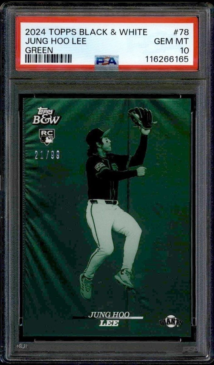Jung Hoo Lee 2024 Topps Black & White #78 Baseball Trading Card - Front 2024 Topps Black & White Jung Hoo Lee #78 baseball trading card front