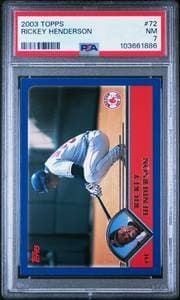 Rickey Henderson 2003 Topps #72 Baseball Trading Card - Front 2003 Topps Rickey Henderson #72 baseball trading card front