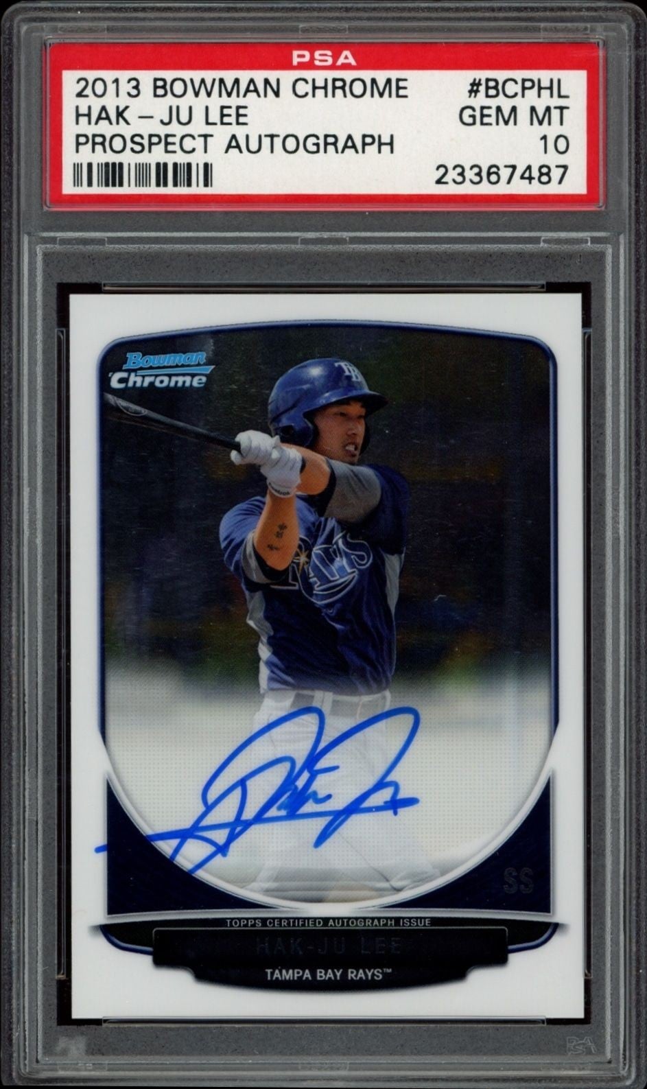 Hak-Ju Lee 2013 Bowman Chrome #BCP-HL Baseball Trading Card - Front 2013 Bowman Chrome Hak-Ju Lee #BCP-HL baseball trading card front