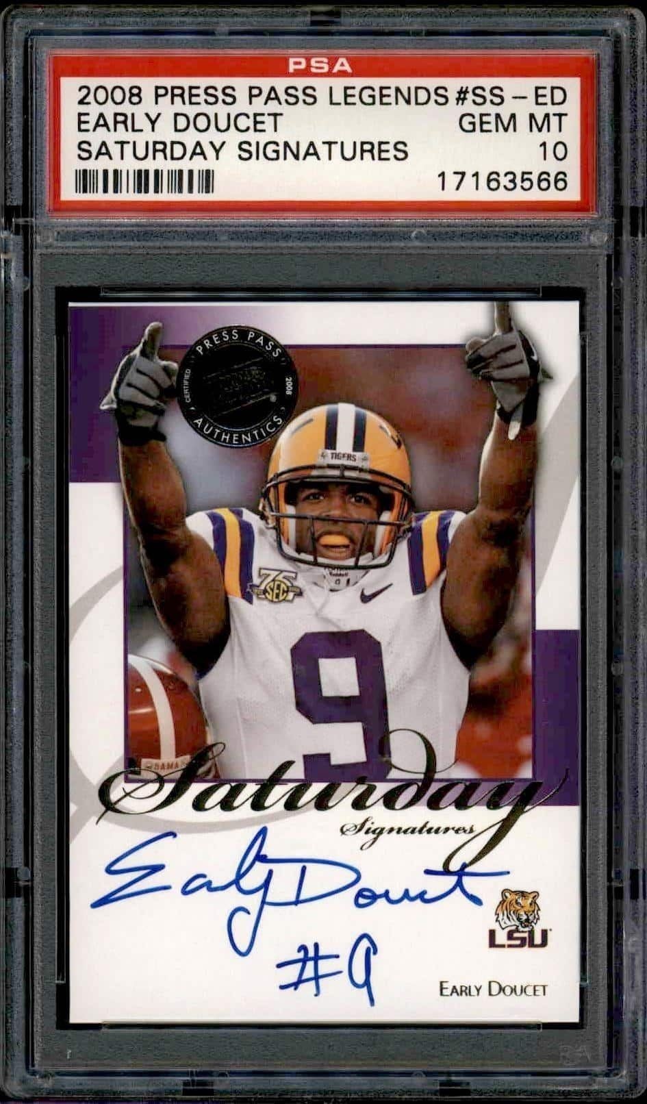 Early Doucet 2008 Press Pass Legends #SS-ED Football Trading Card - Front 2008 Press Pass Legends Early Doucet #SS-ED football trading card front