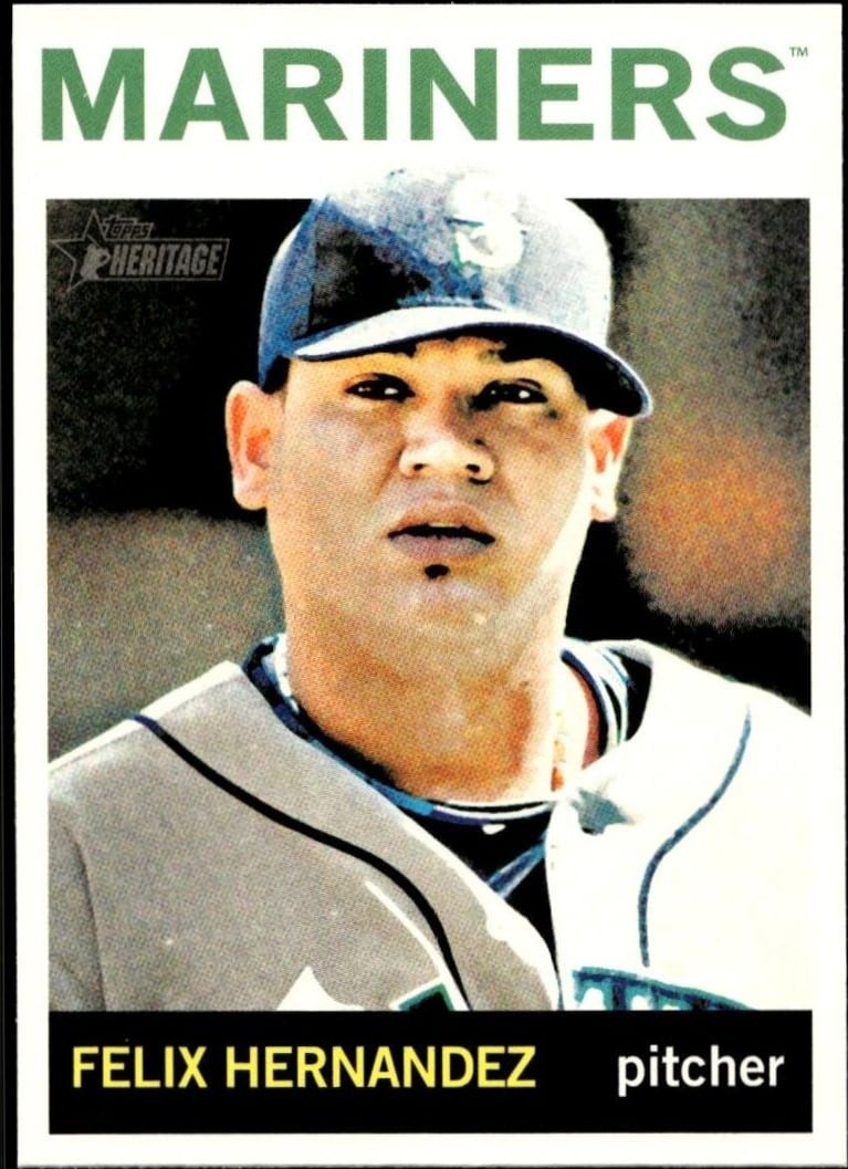 2013 Topps Heritage Felix Hernandez #447 trading card