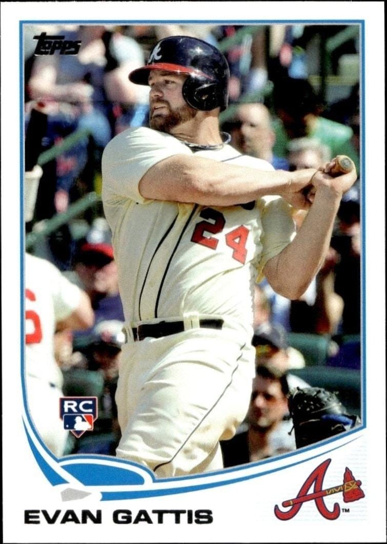 Evan Gattis 2013 Topps Series 2 #418 Baseball Trading Card - Front 2013 Topps Series 2 Evan Gattis #418 baseball trading card front