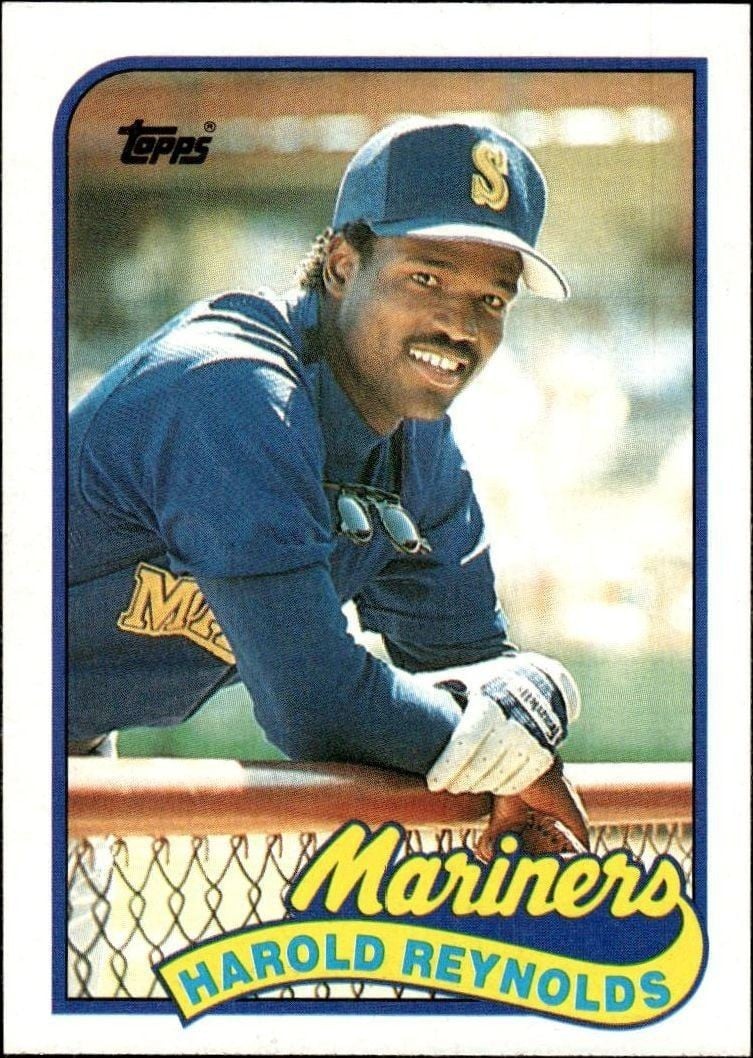 Harold Reynolds 1989 Topps #580 Baseball Trading Card - Front 1989 Topps Harold Reynolds #580 baseball trading card front