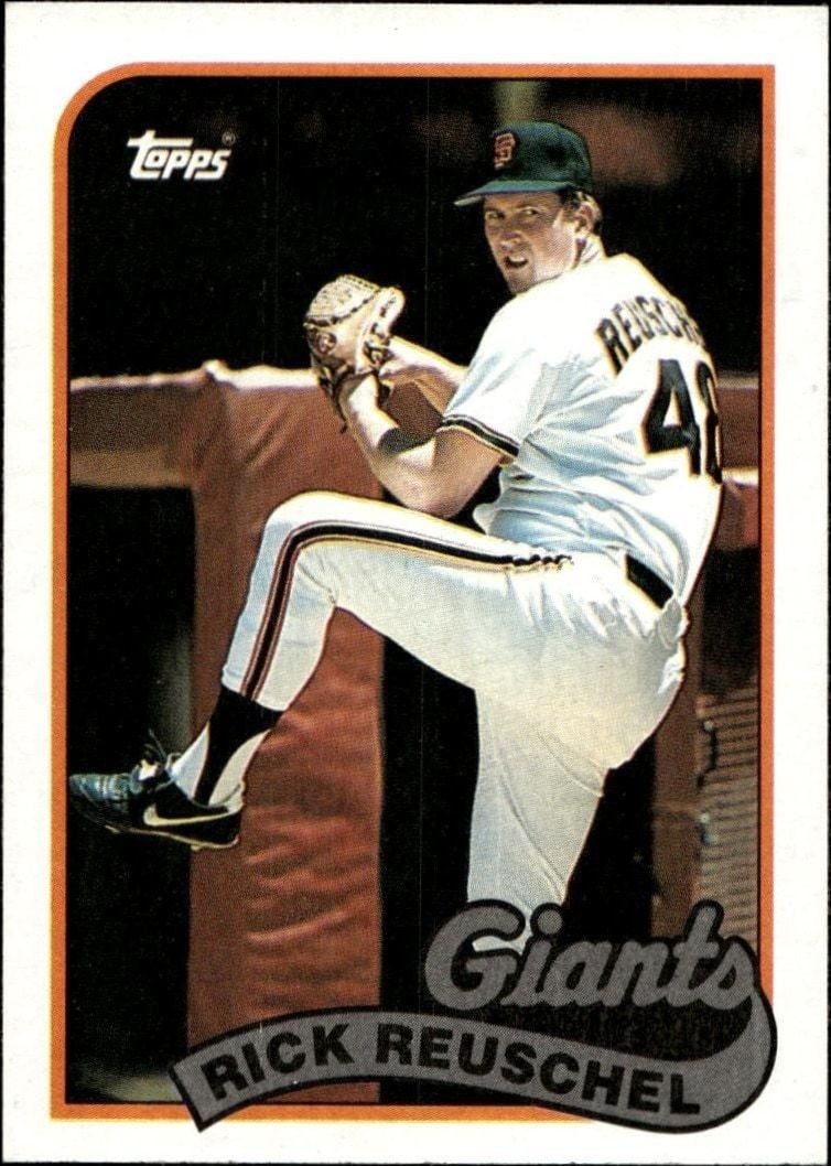 Rick Reuschel 1989 Topps #65 Baseball Trading Card - Front 1989 Topps Rick Reuschel #65 baseball trading card front