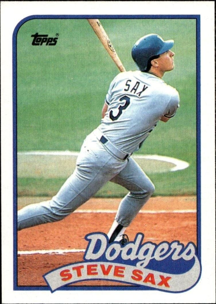 Steve Sax 1989 Topps #40 Baseball Trading Card - Front 1989 Topps Steve Sax #40 baseball trading card front