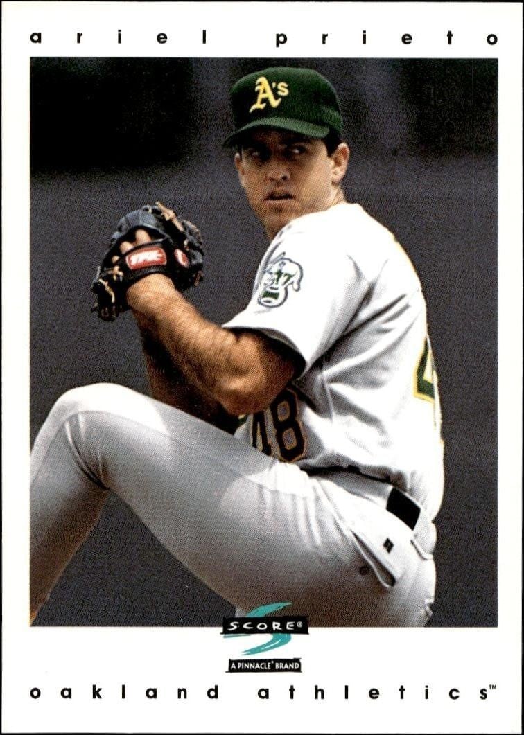 Ariel Prieto 1997 Pinnacle Score #351 Baseball Trading Card - Front 1997 Pinnacle Score Ariel Prieto #351 baseball trading card front