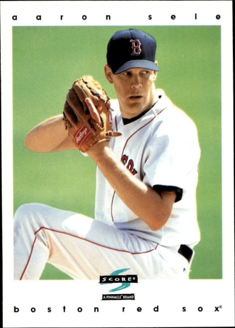 Aaron Sele 1997 Pinnacle Score #395 Baseball Trading Card - Front 1997 Pinnacle Score Aaron Sele #395 baseball trading card front