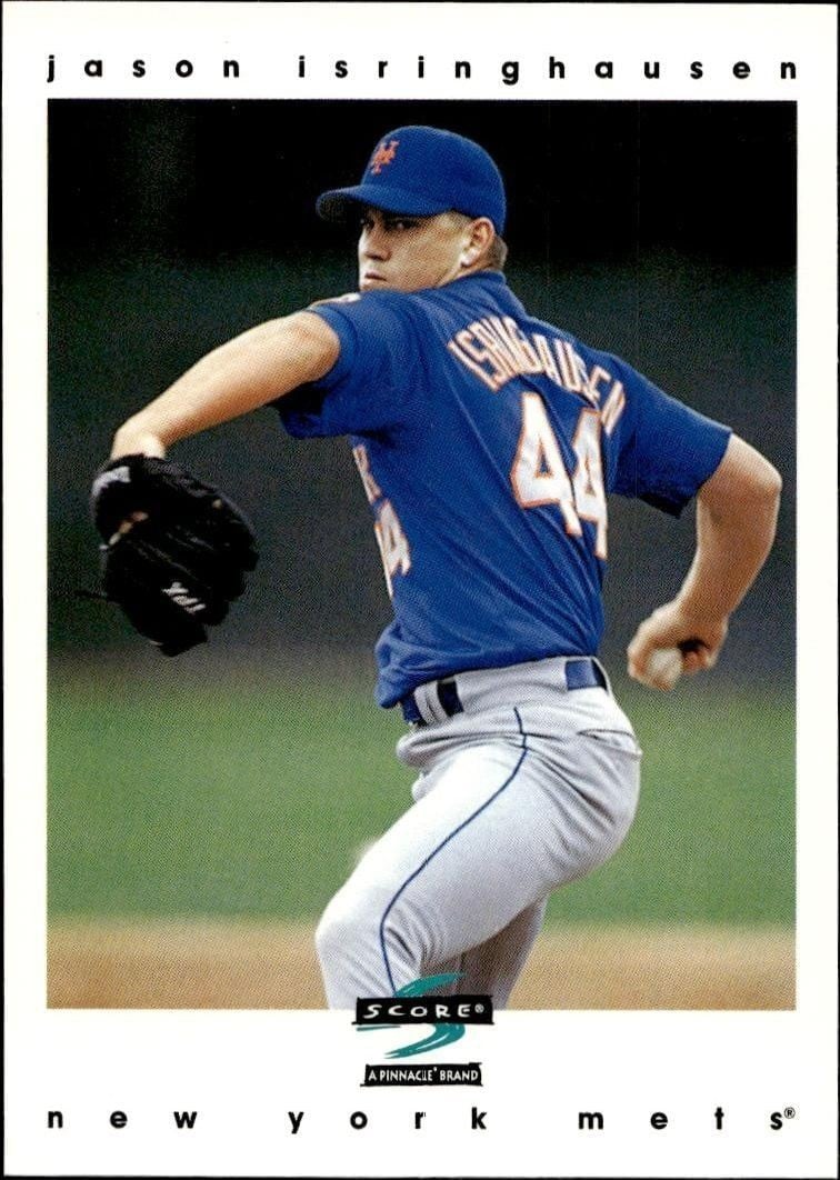 Jason Isringhausen 1997 Pinnacle Score #306 Baseball Trading Card - Front 1997 Pinnacle Score Jason Isringhausen #306 baseball trading card front