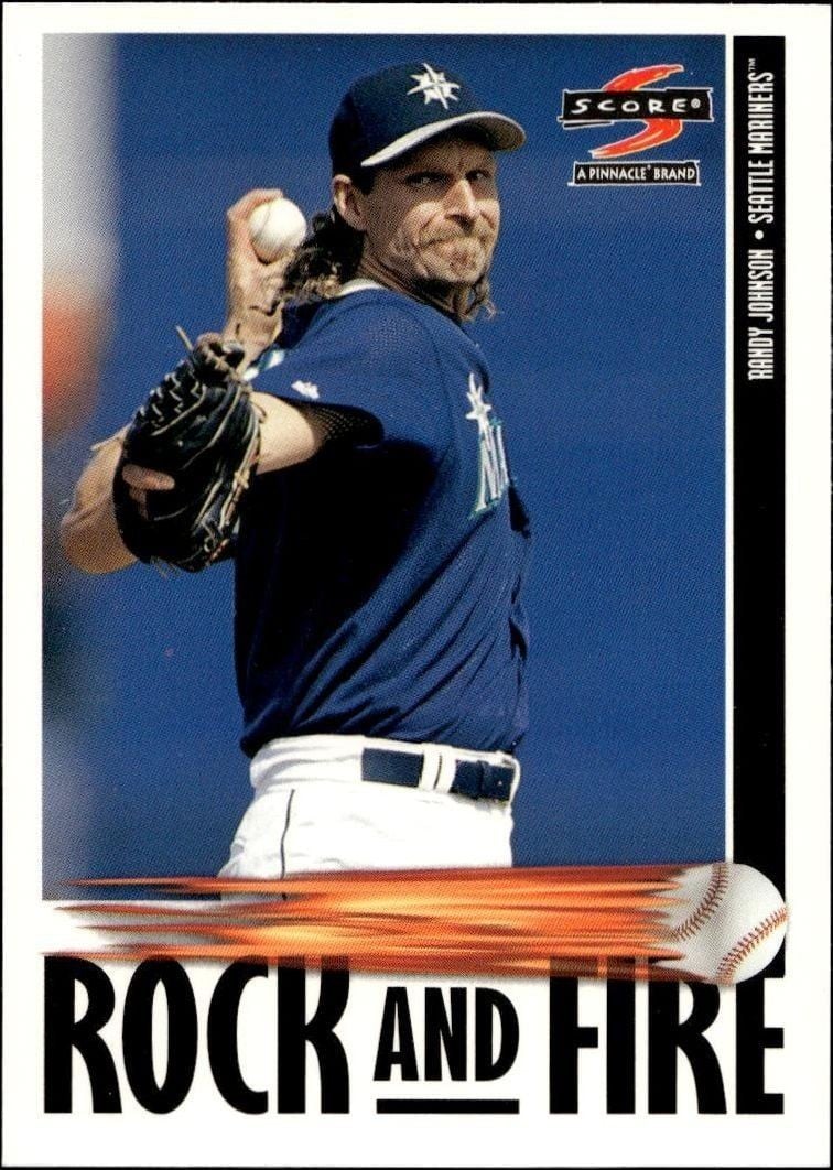 Randy Johnson 1997 Pinnacle Score #529 Baseball Trading Card - Front 1997 Pinnacle Score Randy Johnson #529 baseball trading card front