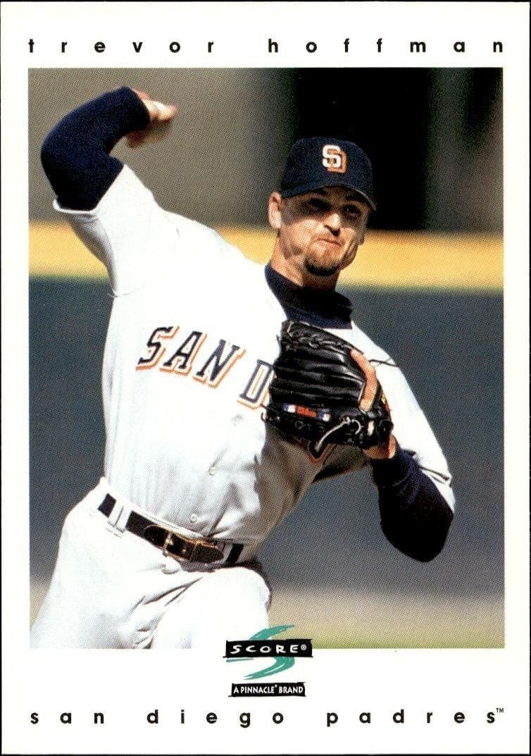 Trevor Hoffman 1997 Pinnacle Score #36 Baseball Trading Card - Front 1997 Pinnacle Score Trevor Hoffman #36 baseball trading card front