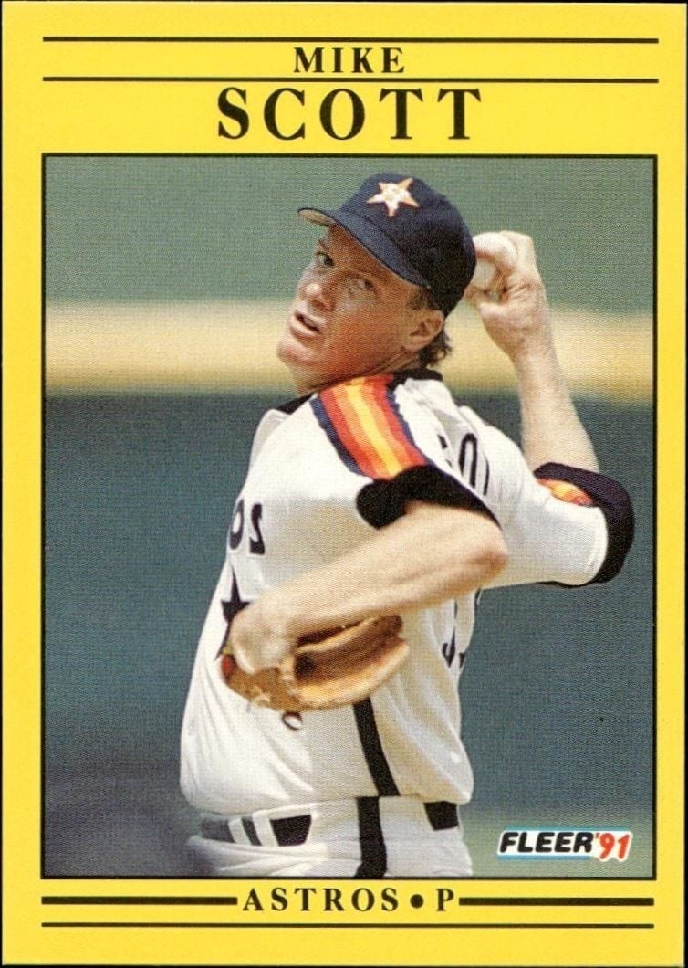 Mike Scott 1991 Fleer #515 Baseball Trading Card - Front 1991 Fleer Mike Scott #515 baseball trading card front