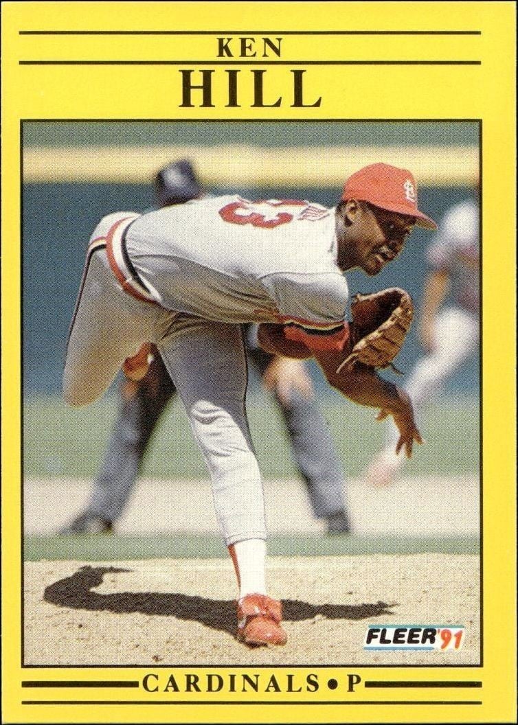 Ken Hill 1991 Fleer #635 Baseball Trading Card - Front 1991 Fleer Ken Hill #635 baseball trading card front