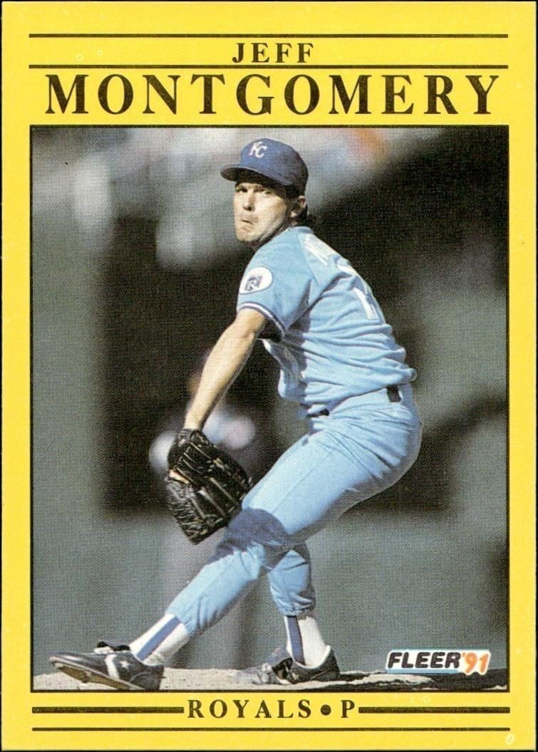Jeff Montgomery 1991 Fleer #564 Baseball Trading Card - Front 1991 Fleer Jeff Montgomery #564 baseball trading card front
