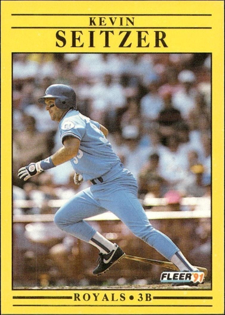 Kevin Seitzer 1991 Fleer #569 Baseball Trading Card - Front 1991 Fleer Kevin Seitzer #569 baseball trading card front