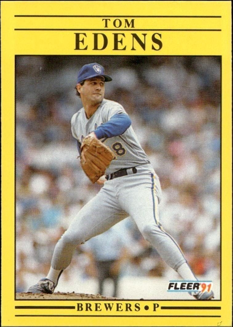 Tom Edens 1991 Fleer #582 Baseball Trading Card - Front 1991 Fleer Tom Edens #582 baseball trading card front