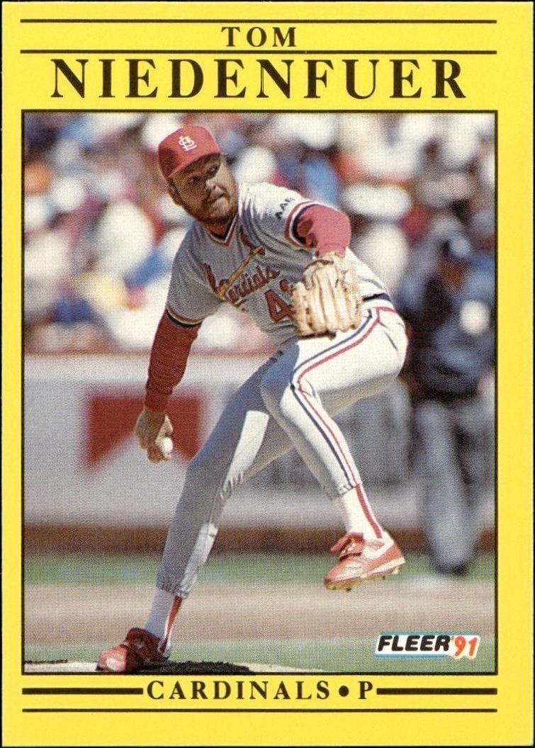 Tom Niedenfuer 1991 Fleer #639 Baseball Trading Card - Front 1991 Fleer Tom Niedenfuer #639 baseball trading card front