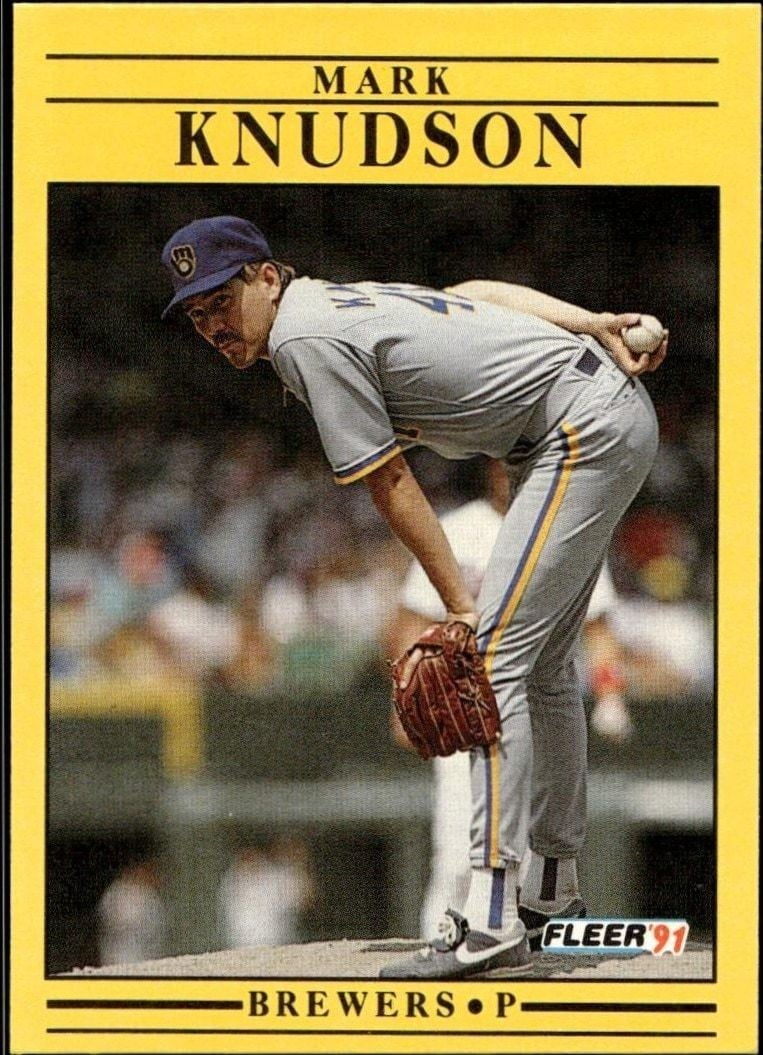 Mark Knudson 1991 Fleer #587 Baseball Trading Card - Front 1991 Fleer Mark Knudson #587 baseball trading card front