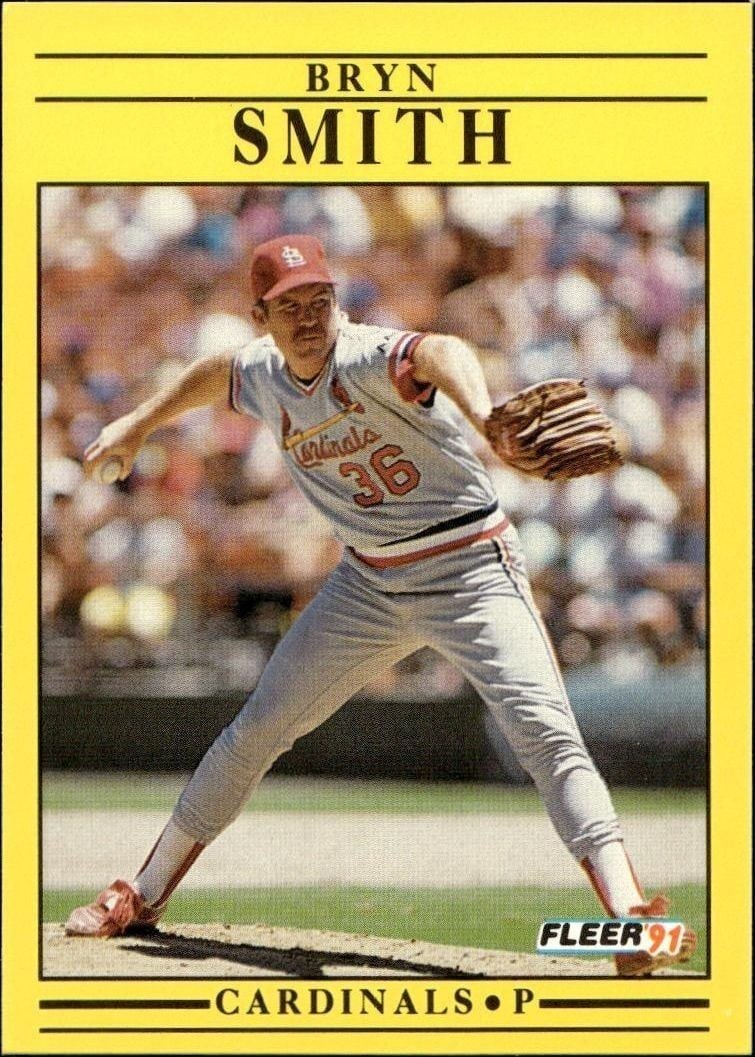 Bryn Smith 1991 Fleer #644 Baseball Trading Card - Front 1991 Fleer Bryn Smith #644 baseball trading card front