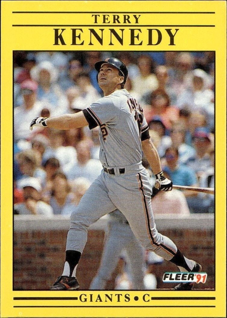 Terry Kennedy 1991 Fleer #263 Baseball Trading Card - Front 1991 Fleer Terry Kennedy #263 baseball trading card front