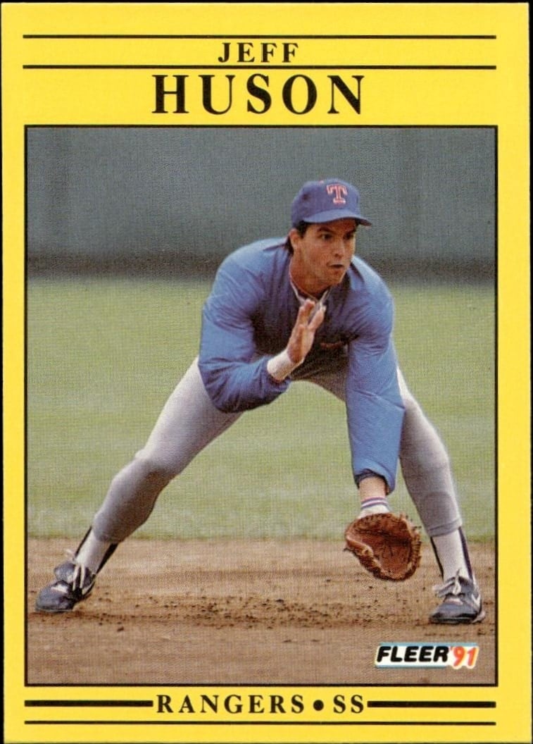 Jeff Huson 1991 Fleer #289 Baseball Trading Card - Front 1991 Fleer Jeff Huson #289 baseball trading card front
