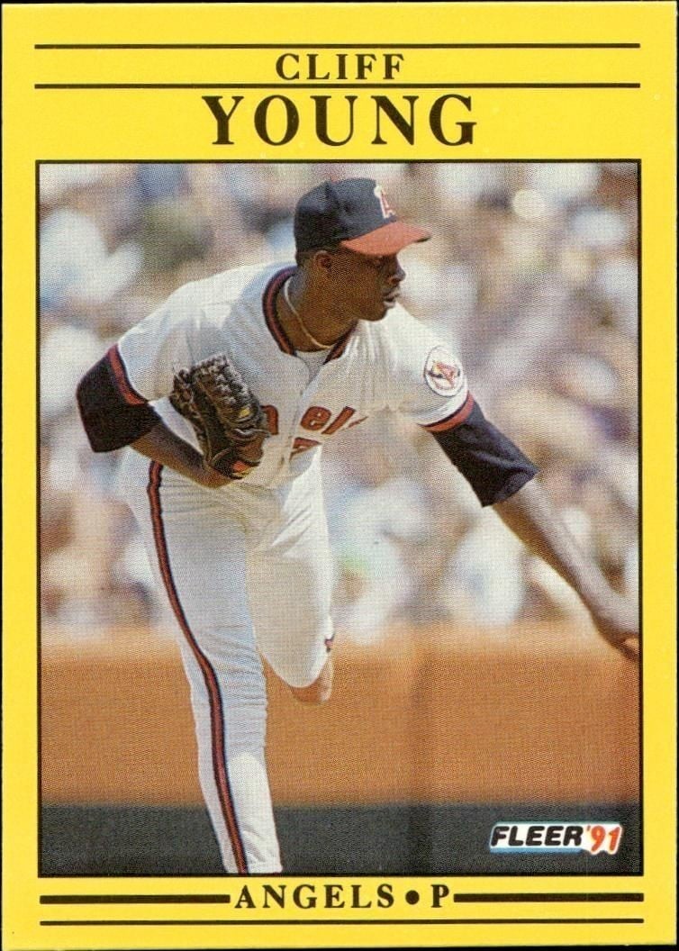 Cliff Young 1991 Fleer #330 Baseball Trading Card - Front 1991 Fleer Cliff Young #330 baseball trading card front