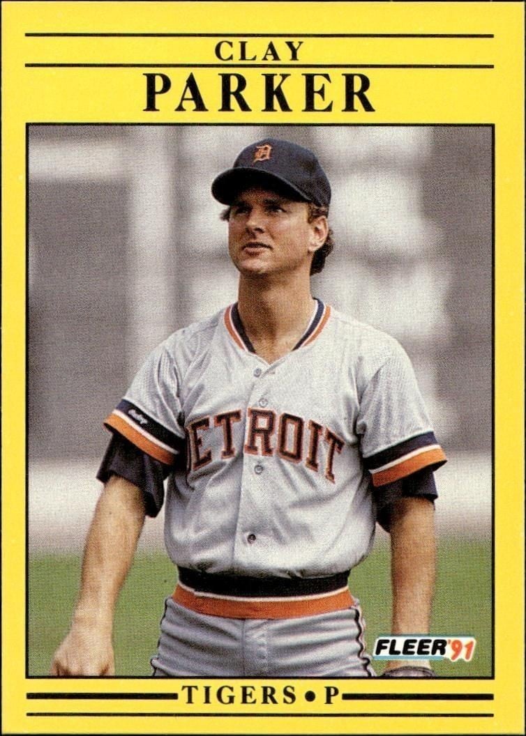 Clay Parker 1991 Fleer #346 Baseball Trading Card - Front 1991 Fleer Clay Parker #346 baseball trading card front