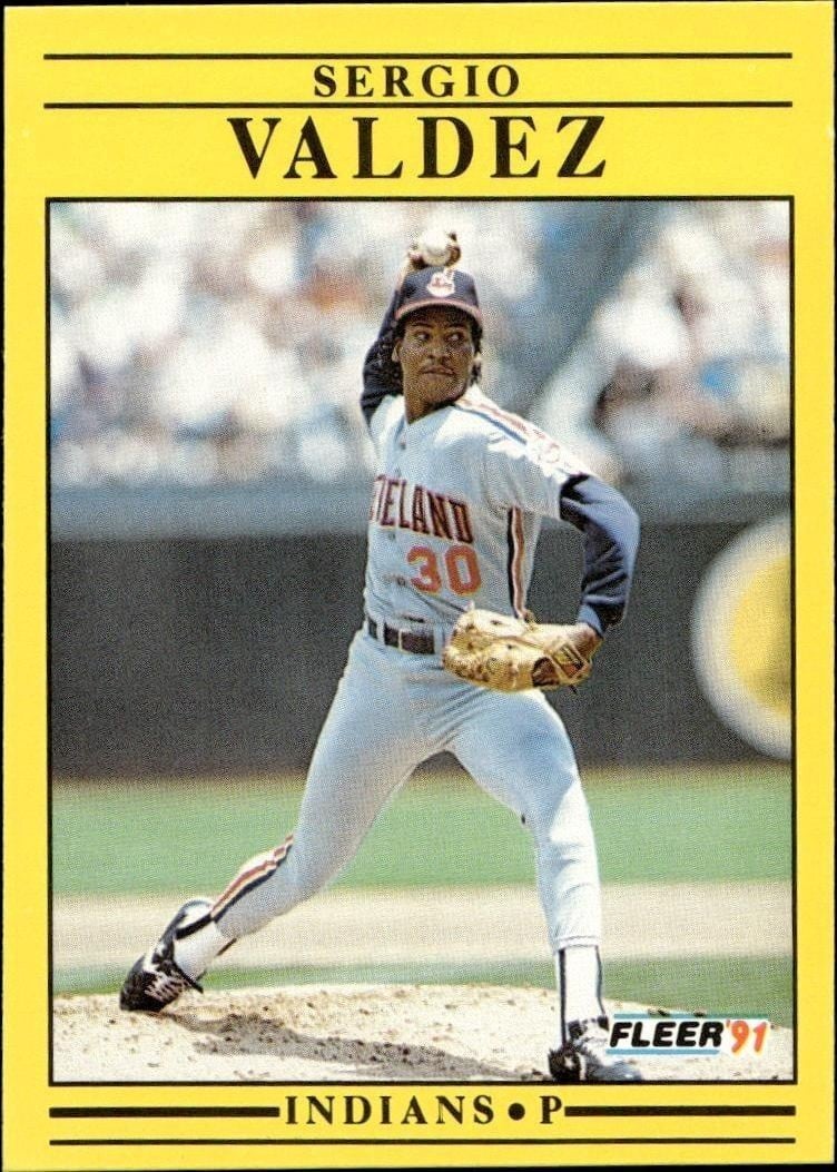 Sergio Valdez 1991 Fleer #380 Baseball Trading Card - Front 1991 Fleer Sergio Valdez #380 baseball trading card front