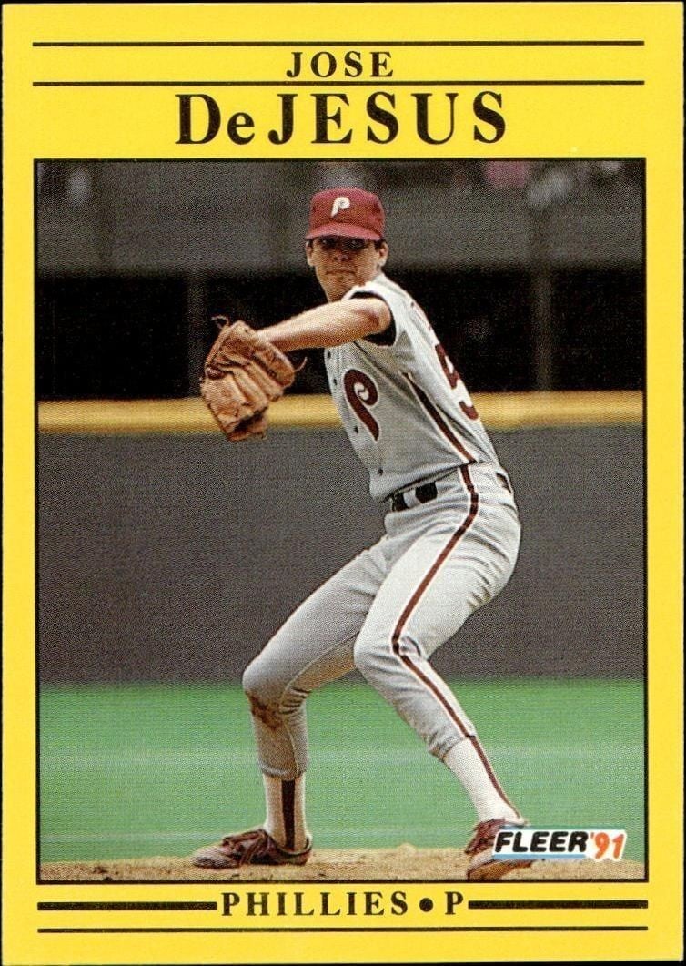 Jose DeJesus 1991 Fleer #394 Baseball Trading Card - Front 1991 Fleer Jose DeJesus #394 baseball trading card front