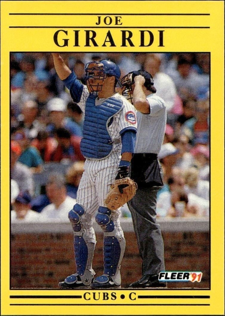 Joe Girardi 1991 Fleer #421 Baseball Trading Card - Front 1991 Fleer Joe Girardi #421 baseball trading card front