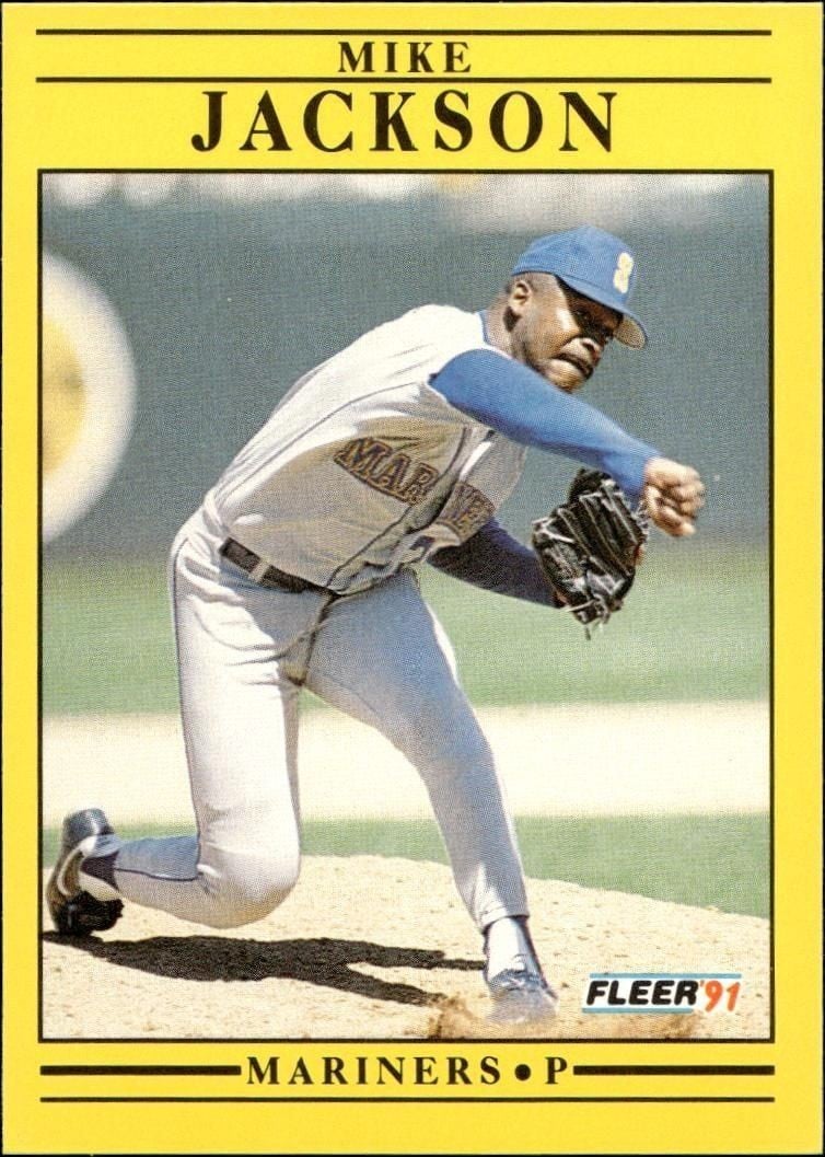 Mike Jackson 1991 Fleer #454 Baseball Trading Card - Front 1991 Fleer Mike Jackson #454 baseball trading card front