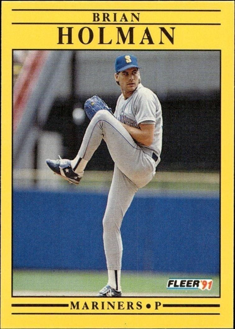 Brian Holman 1991 Fleer #453 Baseball Trading Card - Front 1991 Fleer Brian Holman #453 baseball trading card front