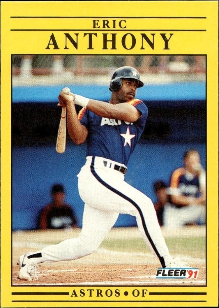 Eric Anthony 1991 Fleer #498 Baseball Trading Card - Front 1991 Fleer Eric Anthony #498 baseball trading card front