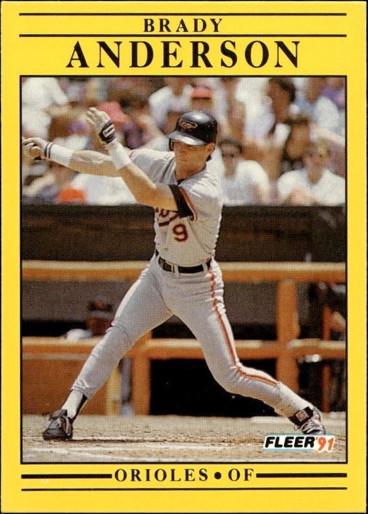 Brady Anderson 1991 Fleer #466 Baseball Trading Card - Front 1991 Fleer Brady Anderson #466 baseball trading card front