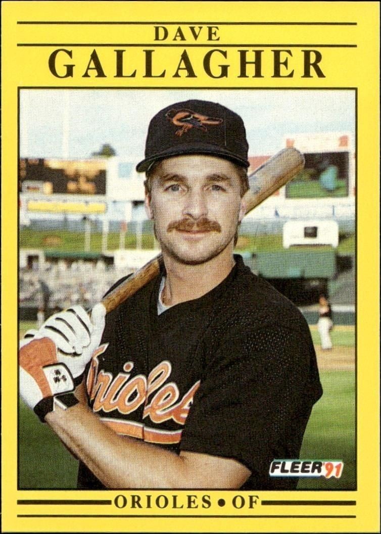Dave Gallagher 1991 Fleer #471 Baseball Trading Card - Front 1991 Fleer Dave Gallagher #471 baseball trading card front