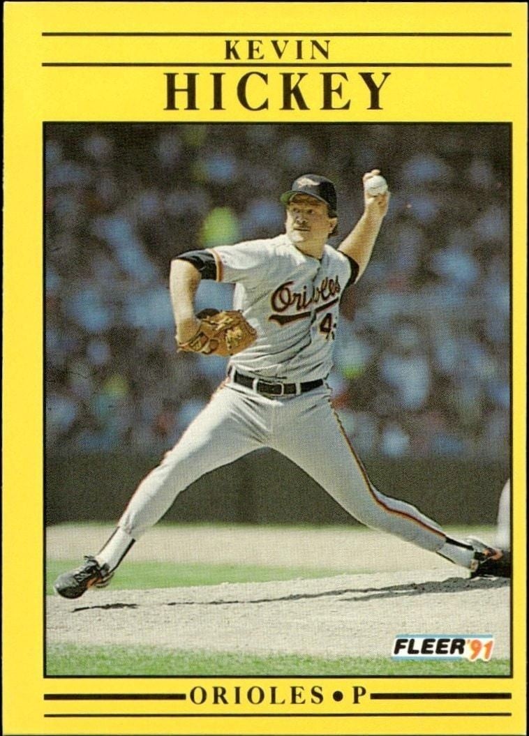 Kevin Hickey 1991 Fleer #475 Baseball Trading Card - Front 1991 Fleer Kevin Hickey #475 baseball trading card front