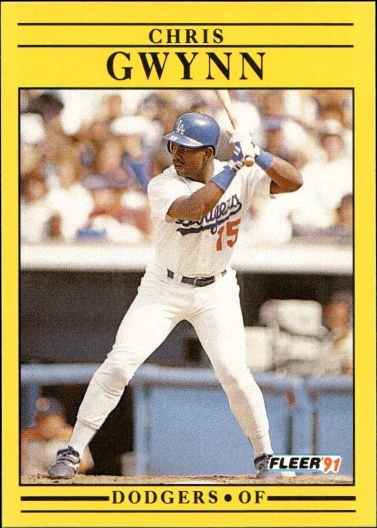 Chris Gwynn 1991 Fleer #202 Baseball Trading Card - Front 1991 Fleer Chris Gwynn #202 baseball trading card front