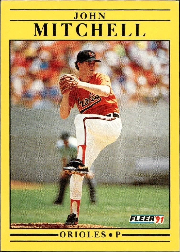 John Mitchell 1991 Fleer #485 Baseball Trading Card - Front 1991 Fleer John Mitchell #485 baseball trading card front
