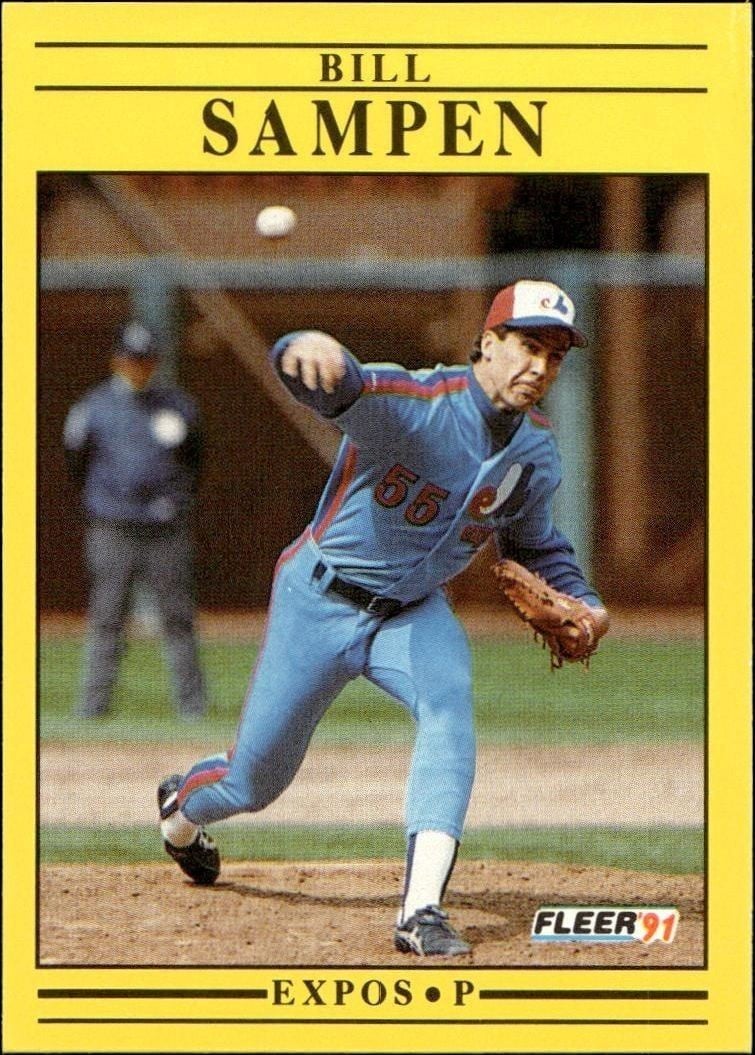 Bill Sampen 1991 Fleer #247 Baseball Trading Card - Front 1991 Fleer Bill Sampen #247 baseball trading card front