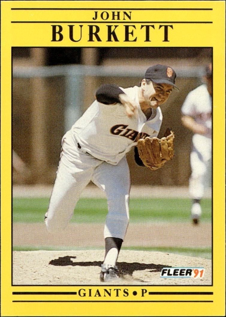 John Burkett 1991 Fleer #256 Baseball Trading Card - Front 1991 Fleer John Burkett #256 baseball trading card front