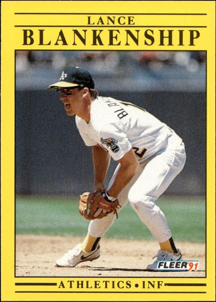 Lance Blankenship 1991 Fleer #3 Baseball Trading Card - Front 1991 Fleer Lance Blankenship #3 baseball trading card front