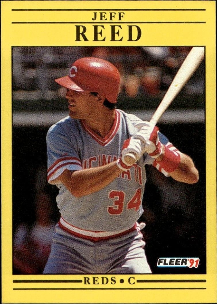 Jeff Reed 1991 Fleer #78 Baseball Trading Card - Front 1991 Fleer Jeff Reed #78 baseball trading card front