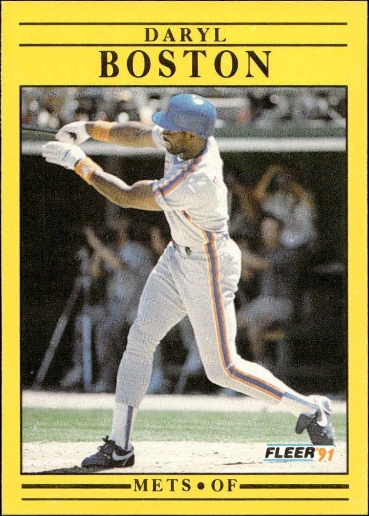 Daryl Boston 1991 Fleer #140 Baseball Trading Card - Front 1991 Fleer Daryl Boston #140 baseball trading card front