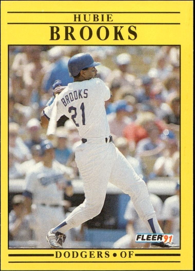 Hubie Brooks 1991 Fleer #195 Baseball Trading Card - Front 1991 Fleer Hubie Brooks #195 baseball trading card front