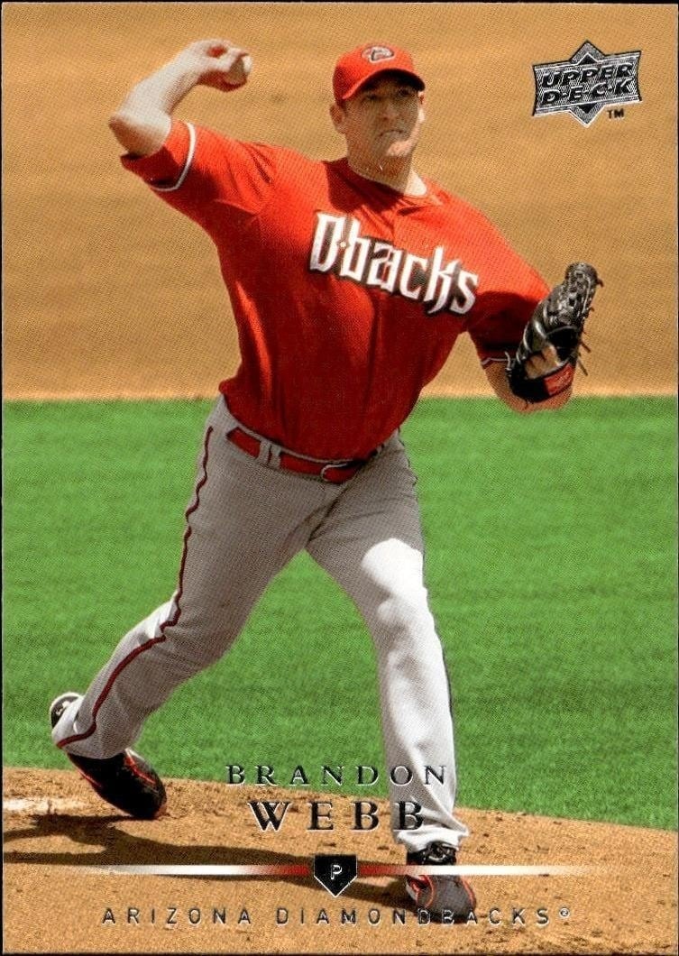 Brandon Webb 2008 Upper Deck #91 Baseball Trading Card - Front 2008 Upper Deck Brandon Webb #91 baseball trading card front