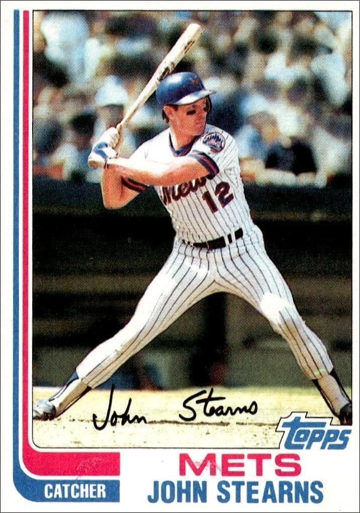 John Stearns 1982 Topps #743 Baseball Trading Card - Front 1982 Topps John Stearns #743 baseball trading card front