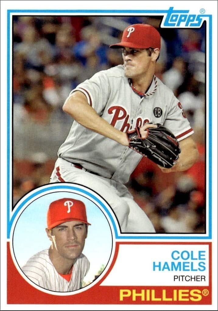 Cole Hamels 2015 Topps Archives #244 Baseball Trading Card - Front 2015 Topps Archives Cole Hamels #244 baseball trading card front
