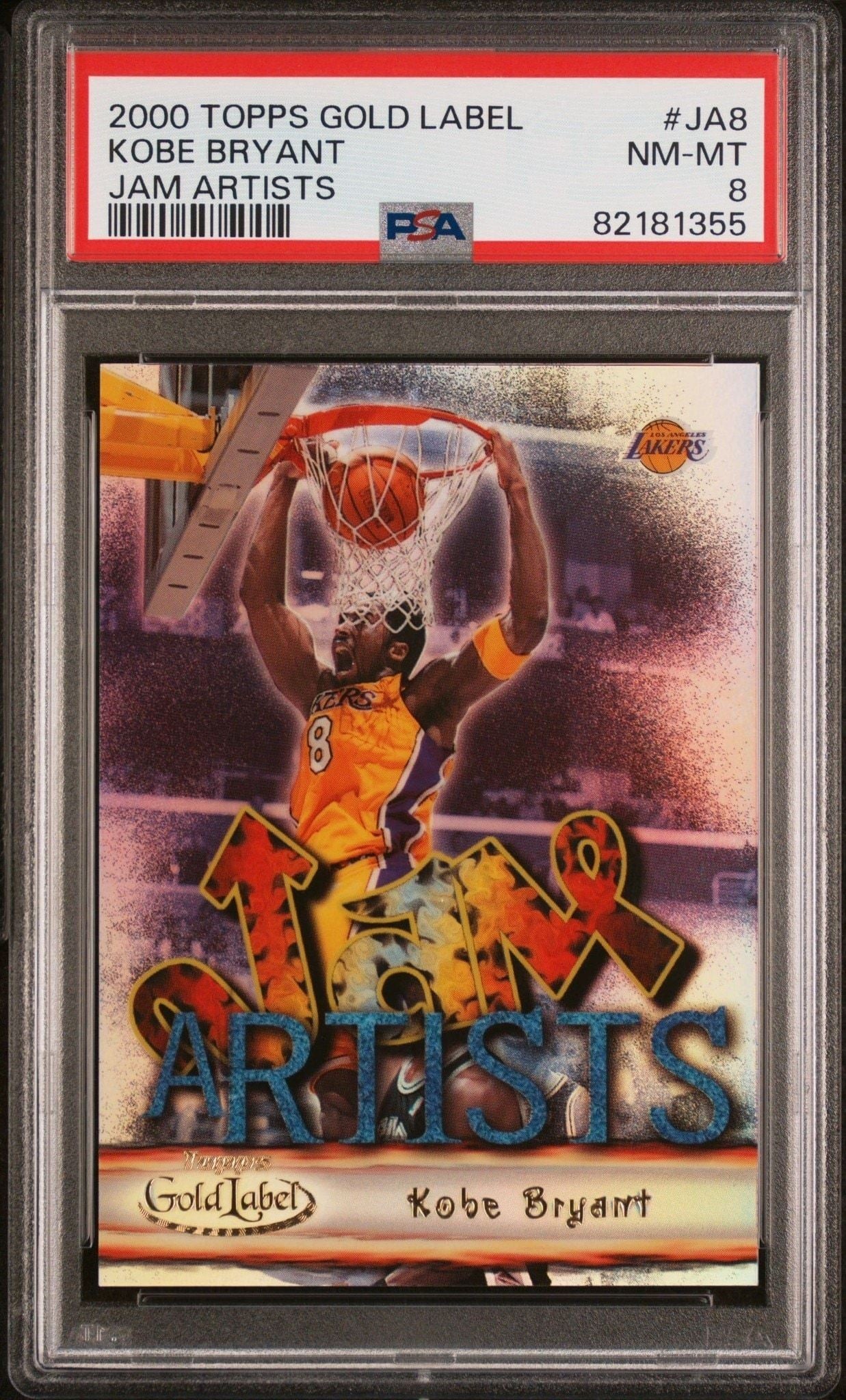 Kobe Bryant 2000-01 Topps Gold Label #JA8 Basketball Trading Card - Front 2000-01 Topps Gold Label Kobe Bryant #JA8 basketball trading card front