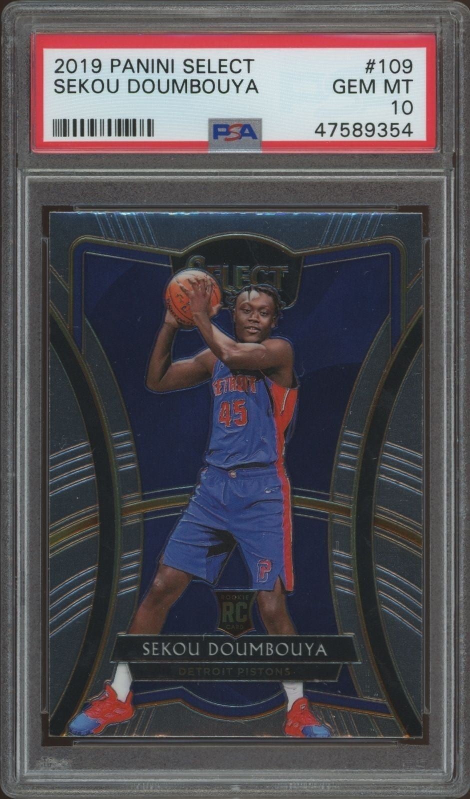 Sekou Doumbouya 2019-20 Panini Select #109 Basketball Trading Card - Front 2019-20 Panini Select Sekou Doumbouya #109 basketball trading card front